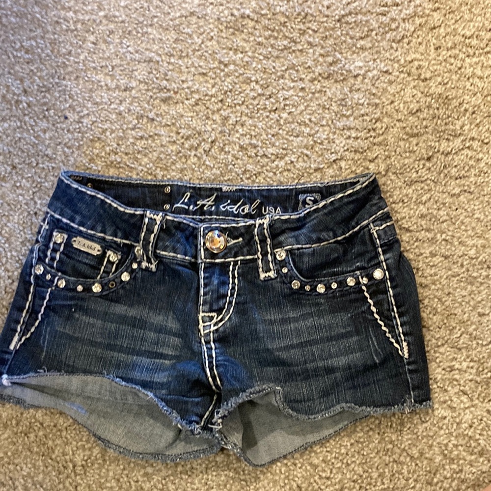 Women’s small, sparkly short shorts with rhinestones, LA idol USA